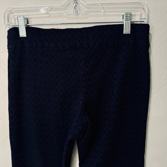 Erica Taylor Pants Skinny Jacquard Navy Black Stretch SZ MEDIUM - Picture 8 of 16